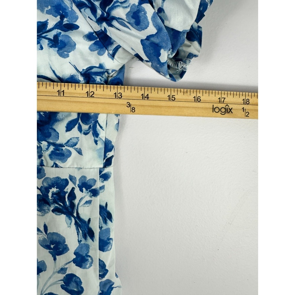 Abercrombie Fitch Floral Maxi Dress Women PS  Blue White Flutter Prairie Cottage - Picture 6 of 7